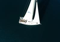 sailing yacht Hanse 505 from above sailing yacht sails sea